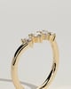 Cassandra - Trillion Accent Stone with Curved Band Wedding Ring - 18k Yellow Gold