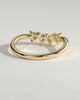 Cassandra - Trillion Accent Stone with Curved Band Wedding Ring - 18k Yellow Gold