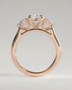 Cataleya - 4 Claw Elongated Cushion with Accent Stones - 18k Rose Gold