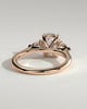 Cataleya - 4 Claw Elongated Cushion with Accent Stones - 18k Rose Gold