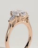 Cataleya - 4 Claw Elongated Cushion with Accent Stones - 18k Rose Gold