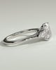 Cataleya - 4 Claw Elongated Cushion with Accent Stones - 18k White Gold