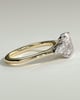 Cataleya - 4 Claw Elongated Cushion with Accent Stones - 18k Yellow Gold / 18k White Gold