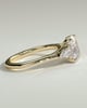 Cataleya - 4 Claw Elongated Cushion with Accent Stones - 18k Yellow Gold