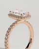 Catherine  Radiant Halo with Pave - 18k Rose Gold