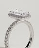 Catherine  Radiant Halo with Pave - 18k White Gold