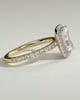 Catherine  Radiant Halo with Pave - 18k Yellow Gold / 18k White Gold