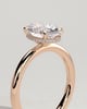 Cecilia - Oval Solitaire with Wrap Around Hidden Halo - 18k Rose Gold
