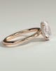 Cecilia - Oval Solitaire with Wrap Around Hidden Halo - 18k Rose Gold
