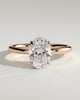 Cecilia - Oval Solitaire with Wrap Around Hidden Halo - 18k Rose Gold