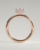 Cecilia - Oval Solitaire with Wrap Around Hidden Halo - 18k Rose Gold