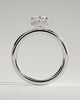 Cecilia - Oval Solitaire with Wrap Around Hidden Halo - 18k White Gold