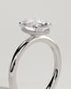 Cecilia - Oval Solitaire with Wrap Around Hidden Halo - 18k White Gold
