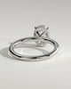 Cecilia - Oval Solitaire with Wrap Around Hidden Halo - 18k White Gold