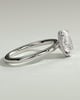 Cecilia - Oval Solitaire with Wrap Around Hidden Halo - 18k White Gold