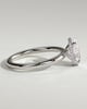 Cecilia - Oval Solitaire with Wrap Around Hidden Halo - 18k White Gold