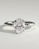 Cecilia - Oval Solitaire with Wrap Around Hidden Halo - 18k White Gold