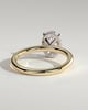 Cecilia - Oval Solitaire with Wrap Around Hidden Halo - 18k Yellow Gold / 18k White Gold