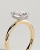 Cecilia - Oval Solitaire with Wrap Around Hidden Halo - 18k Yellow Gold / 18k White Gold