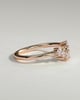 Celeste - Round Accent Stone with Curved Band Wedding Ring - 18k Rose Gold