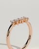 Celeste - Round Accent Stone with Curved Band Wedding Ring - 18k Rose Gold