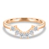 Celeste  Round Cut Curved Wedding Ring - 18k Rose Gold