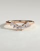 Celeste - Round Accent Stone with Curved Band Wedding Ring - 18k Rose Gold