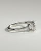 Celeste - Round Accent Stone with Curved Band Wedding Ring - 18k White Gold