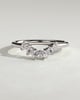 Celeste - Round Accent Stone with Curved Band Wedding Ring - 18k White Gold