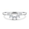 Celeste  Round Cut Curved Wedding Ring - 18k White Gold