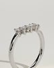 Celeste - Round Accent Stone with Curved Band Wedding Ring - 18k White Gold