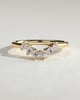 Celeste - Round Accent Stone with Curved Band Wedding Ring - 18k Yellow Gold
