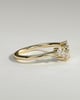 Celeste - Round Accent Stone with Curved Band Wedding Ring - 18k Yellow Gold