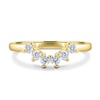 Celeste  Round Cut Curved Wedding Ring - 18k Yellow Gold