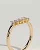 Celeste - Round Accent Stone with Curved Band Wedding Ring - 18k Yellow Gold