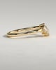 Celeste - Round Accent Stone with Curved Band Wedding Ring - 18k Yellow Gold