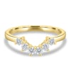 Celeste  Round Cut Curved Wedding Ring - 18k Yellow Gold