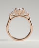 Marquise 6 Claw Trilogy with Pear Side Stones Engagement Ring - 18k Rose Gold