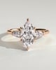 Marquise 6 Claw Trilogy with Pear Side Stones Engagement Ring - 18k Rose Gold