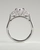 Marquise 6 Claw Trilogy with Pear Side Stones Engagement Ring - 18k White Gold