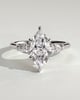 Marquise 6 Claw Trilogy with Pear Side Stones Engagement Ring - 18k White Gold