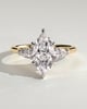 Marquise 6 Claw Trilogy with Pear Side Stones Engagement Ring - 18k Yellow Gold / 18k White Gold