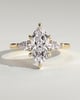 Marquise 6 Claw Trilogy with Pear Side Stones Engagement Ring - 18k Yellow Gold