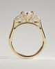 Marquise 6 Claw Trilogy with Pear Side Stones Engagement Ring - 18k Yellow Gold