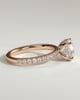 Charlie - 4 Claw Pav Round Solitaire with Hidden Halo - 18k Rose Gold