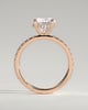Charlie - 4 Claw Pav Round Solitaire with Hidden Halo - 18k Rose Gold