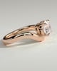 Charlotte - Round East West Claw Solitaire with Wave Band Engagement Ring - 18k Rose Gold