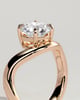 Charlotte - Round East West Claw Solitaire with Wave Band Engagement Ring - 18k Rose Gold