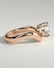 Charlotte - Round East West Claw Solitaire with Wave Band Engagement Ring - 18k Rose Gold