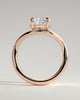 Charlotte - Round East West Claw Solitaire with Wave Band Engagement Ring - 18k Rose Gold